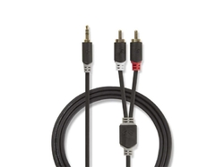 Kabel Jack 3,5mm stereo/2x Cinch 5m NEDIS CABW22200AT50
