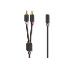 Kabel 2x Jack 3,5mm konektor/Jack 3,5mm zdířka 0,2m NEDIS CABW22255AT02