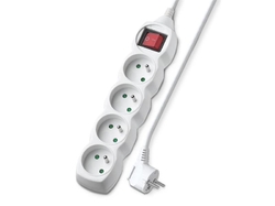 Prodlužovací kabel 4 zásuvky  3m GETI GEC43S s vypínačem