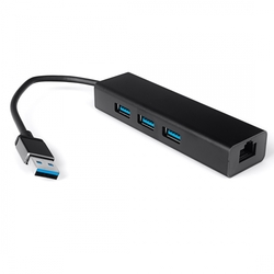 Multiport USB na 3 USB + RJ45 SPU-M06 czarny