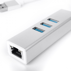 Multiport USB na 3 USB + RJ45 SPU-M07 srebrny