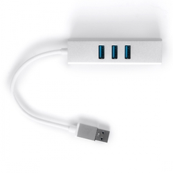 Multiport USB na 3 USB + RJ45 SPU-M07 srebrny