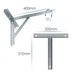 Stožárový nástěnný držák 45 cm s podpěrou, sada 2 ks.