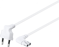 C7 Goobay osmičkový napájecí kabel 2x90 bílý 1m