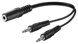 Audio adaptér 1x GN - 2x WT jack 3,5mm 20cm Goobay