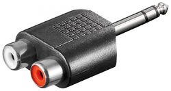 Audio adaptér 2x RCA - Jack 6,35mm STEREO Goobay