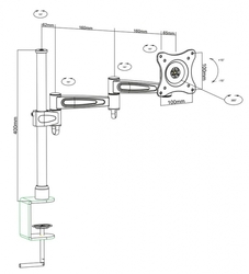 Držák monitoru Goobay BASIC FLEX 13"-32" do 15kg