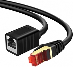LAN kabel CAT7 prodlužovací kabel, černý, 2 m