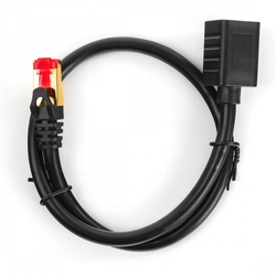 LAN kabel CAT7 prodlužovací kabel, černý, 0,5m