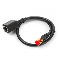 LAN kabel CAT7 prodlužovací kabel, černý, 1 m