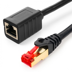 LAN kabel CAT7 prodlužovací kabel, černý, 2 m