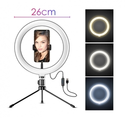 10" kulatá lampa s držákem telefonu a stativem