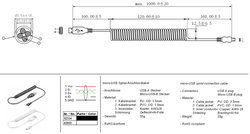 USB kabel - spirálový microUSB 40-100cm GOOBAY