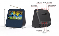 Mini přenosná televize 7" DVB-T2 H.265 tmavě modrá