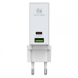 USB nabíječka 65W PD QC3.0 2portový notebook