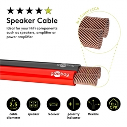Goobay 2x2,5mm CCA 10m černo-červený reproduktorový kabel