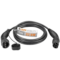 EV kabel PHEV Typ 2 LAPP 22kW 32A černý 5m