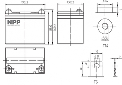 Baterie AGM NP 12V 35Ah T14 NPP