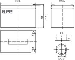 Baterie LFP LiFePO4 12,8V 18Ah T2