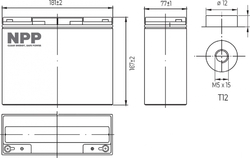 Baterie LFP LiFePO4 12,8V 24Ah T12