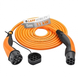 EV HELIX Type 2 LAPP kabel 11kW 20A oranžový 5m