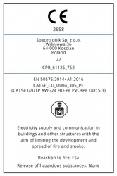 Kroucený pár CAT5e U/UTP AWG24 CU POE PVC+PE Fca 305m