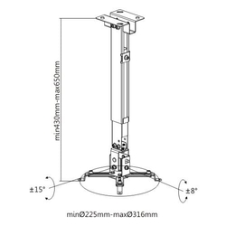 Držák stropního projektoru Spacetronik SPA-P01B