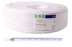 DSE D220 RG6 kabel 100m 0,80mm CU / 64x0,12mm