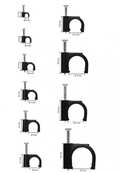 Držák kabelu Flop kulatý ČERNÝ Goobay 100x14mm