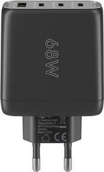 Nástěnná nabíječka 3x USB-C USB 68W Goobay ČERNÁ