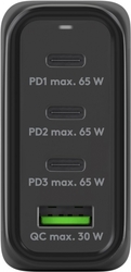 Nástěnná nabíječka 3x USB-C USB 68W Goobay ČERNÁ