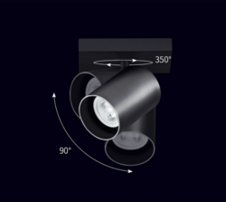 Nástěnné svítidlo Yeelight Spotlight 1050m 60W černé 3xGU10