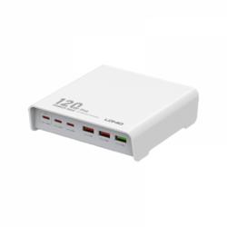 120W nabíječka 6 USB A a C portů Ldnio Q605 bílá