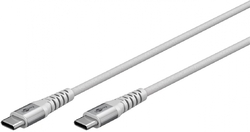 Kabel Goobay SuperSoft TEXTIL USB-C 2.0 bílý 0,5m