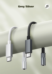 Adaptér USB-C na 3,5mm Jack s DAC, bílý