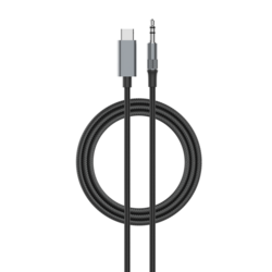 Kabel DAC adaptéru s USB-C na 3,5mm Jack, 2m, šedý