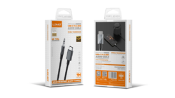 Kabel DAC adaptéru s USB-C na 3,5mm Jack, 2m, šedý