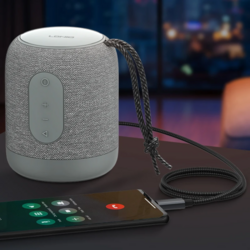 DAC adaptérový kabel s USB-C na 3,5mm Jack, 1m, šedý