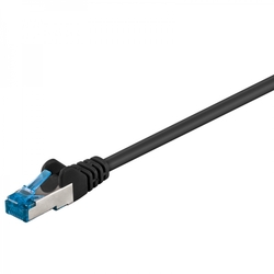 Patchcord LAN kabel CAT 6A S / FTP, černý 1m