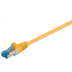 Patchcord LAN kabel CAT 6A S / FTP žlutý 1m