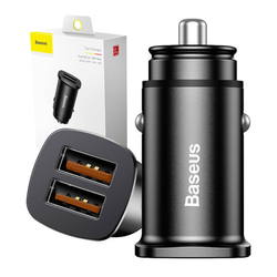 Baseus Square 2xUSB QC3.0 5A 30W nabíječka do auta (černá)