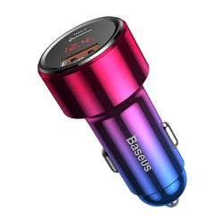 Baseus Magic Car Charger USB USB-C QC 4.0 PD 45W - červenomodrá