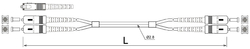 Propojovací kabel z optických vláken LWL SC-SC OM2 DUPLEX 0,5 m