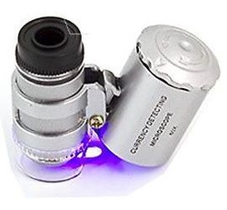 Mikroskop kapesní s osvětlením,zvětšení 60x,napájení 3xAG10