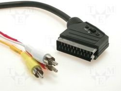 kabel 3xCINCH/SCART V 5m+přepínač