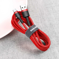 Baseus Cafule USB-C kabel 2A 3m - červený
