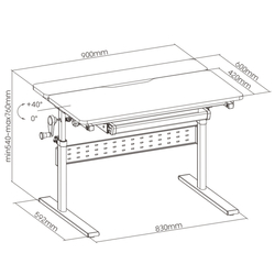 Dětský polohovací psací stůl XD SPE-X102WL 90x60 cm