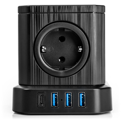 Napájecí proužek 5xAC 3xUSB 1xUSB-C SPS-C02B