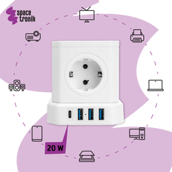 Napájecí proužek 5xAC 3xUSB 1xUSB-C SPS-C02W
