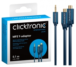 adaptér 3,5 mm / gn 2xRCA Y MP3 CLICKTRONIC 10cm